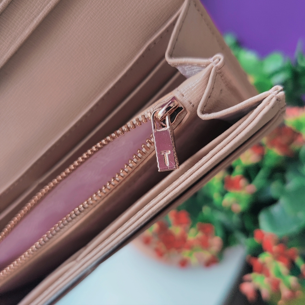 Ted Baker Leather Pale Pink Bow Matinee Purse New - Picture 7 of 13